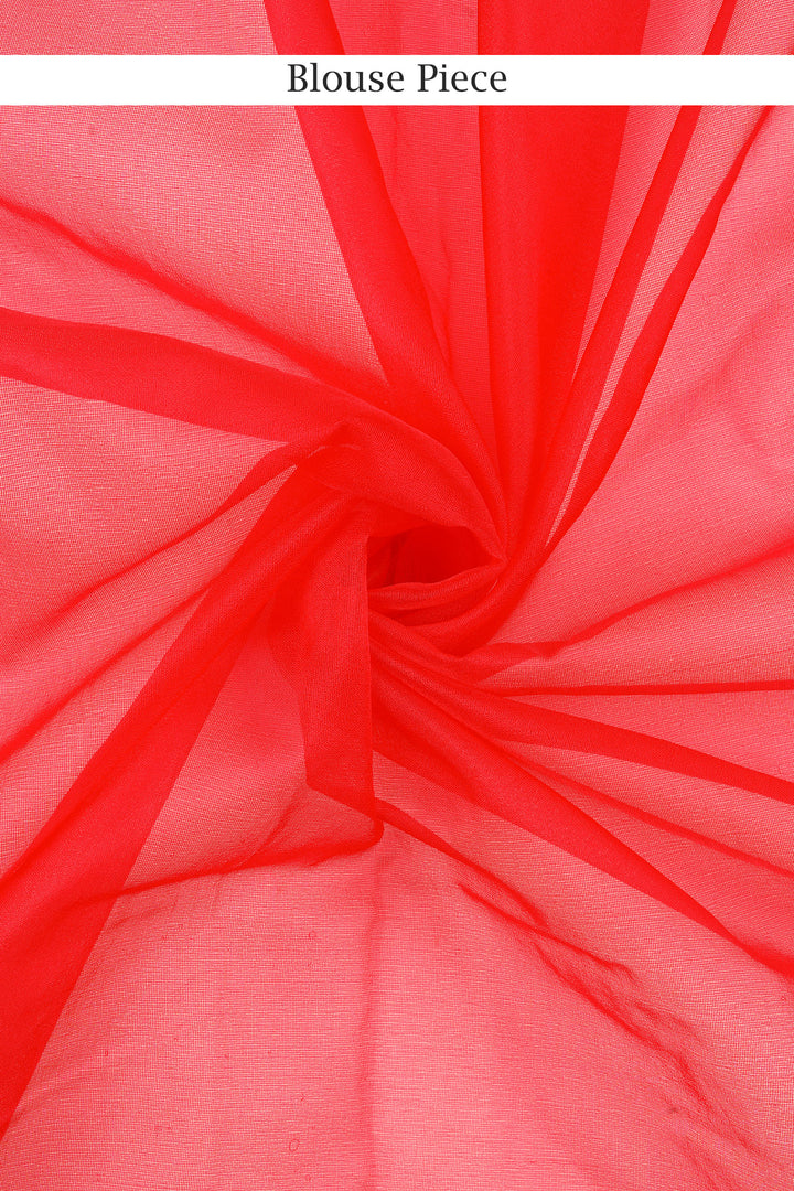 Teejh Zunaira Red Organza Saree