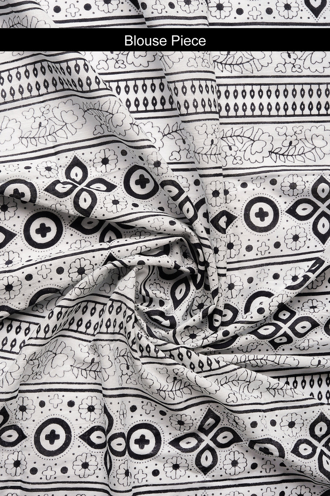 Teejh Chameli Black Print Mulmul Cotton Saree