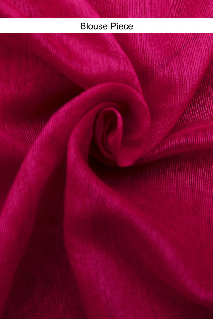 Teejh Fuschia Love Cotton Silk Zari Saree