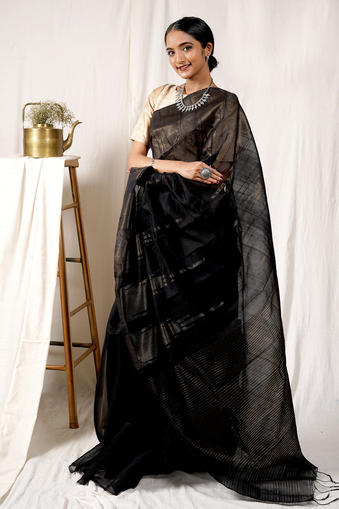 Teejh Chaandini Raat Cotton Silk Zari Saree
