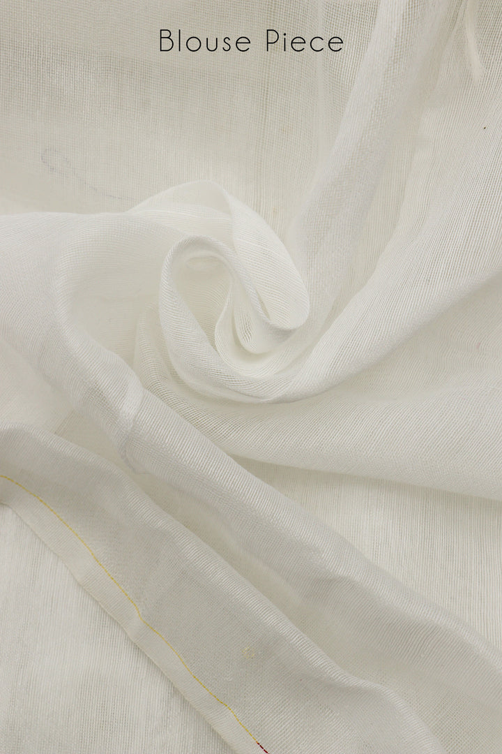 Teejh Snowfall White Box Handloom Sequin Saree