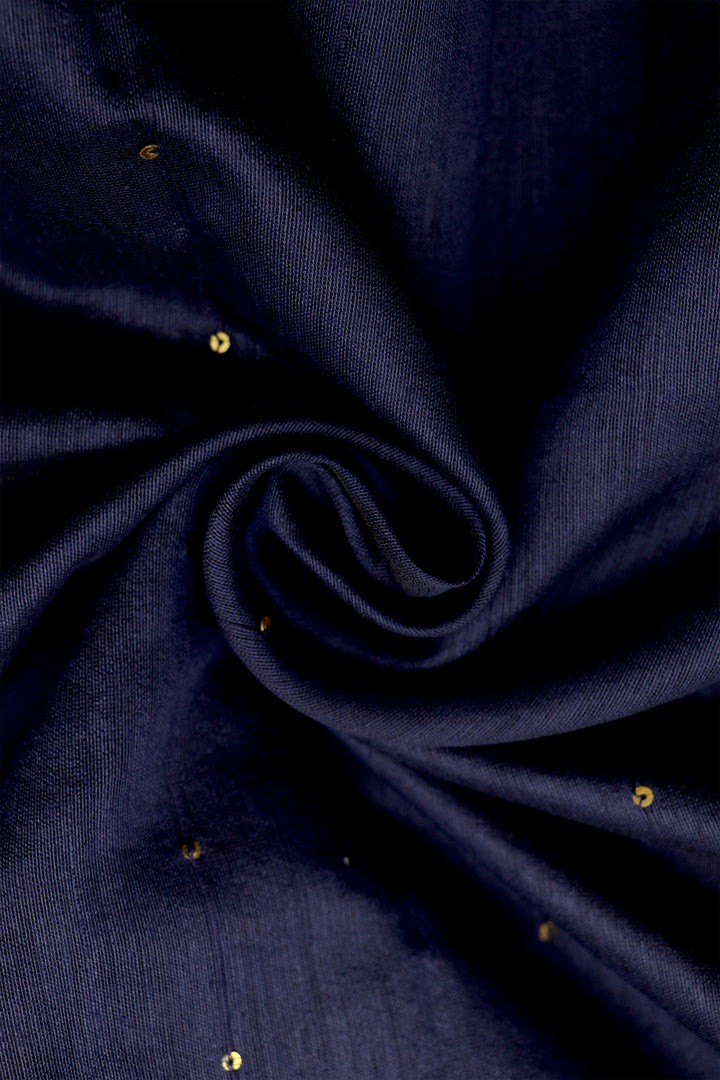 Teejh Indigo Blue Box Handloom Sequin Saree