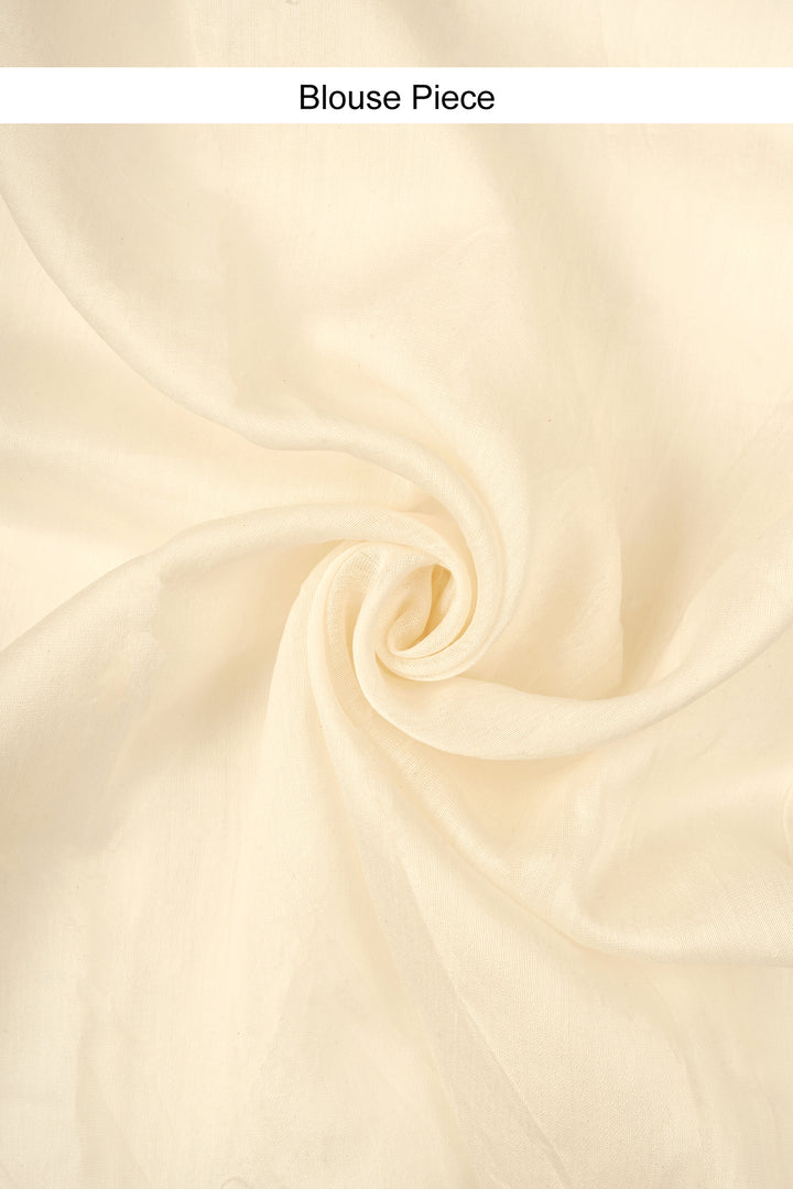 Teejh Baag-E-Gulaab Red and Caramel Block Print Chanderi Silk Saree