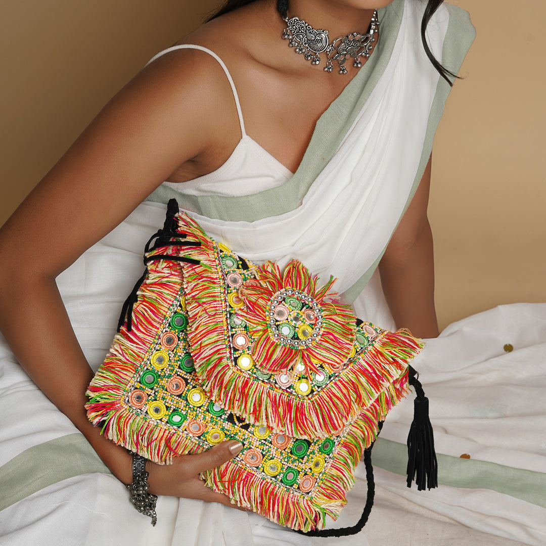 Flower Child Tassel Multicoloured Banjara Bag