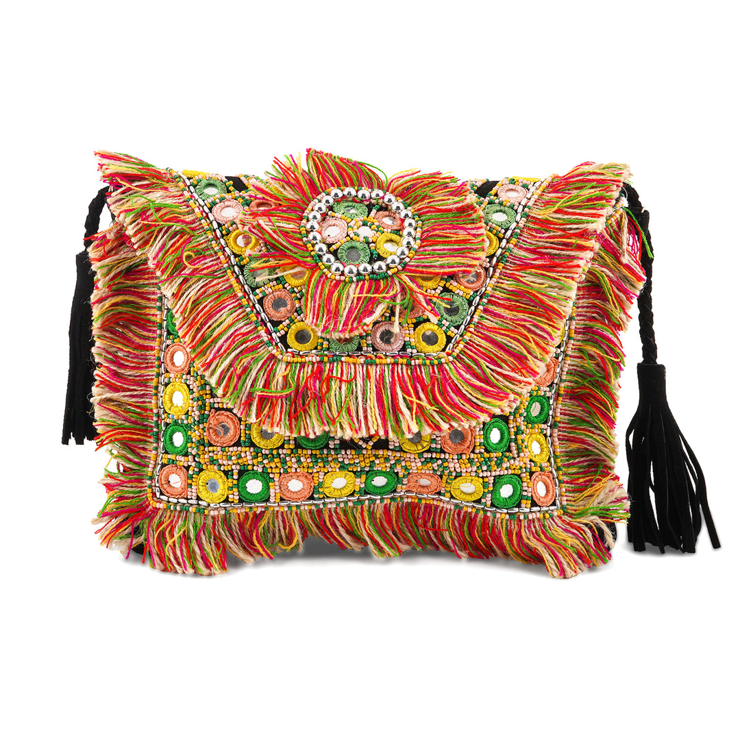Flower Child Tassel Multicoloured Banjara Bag