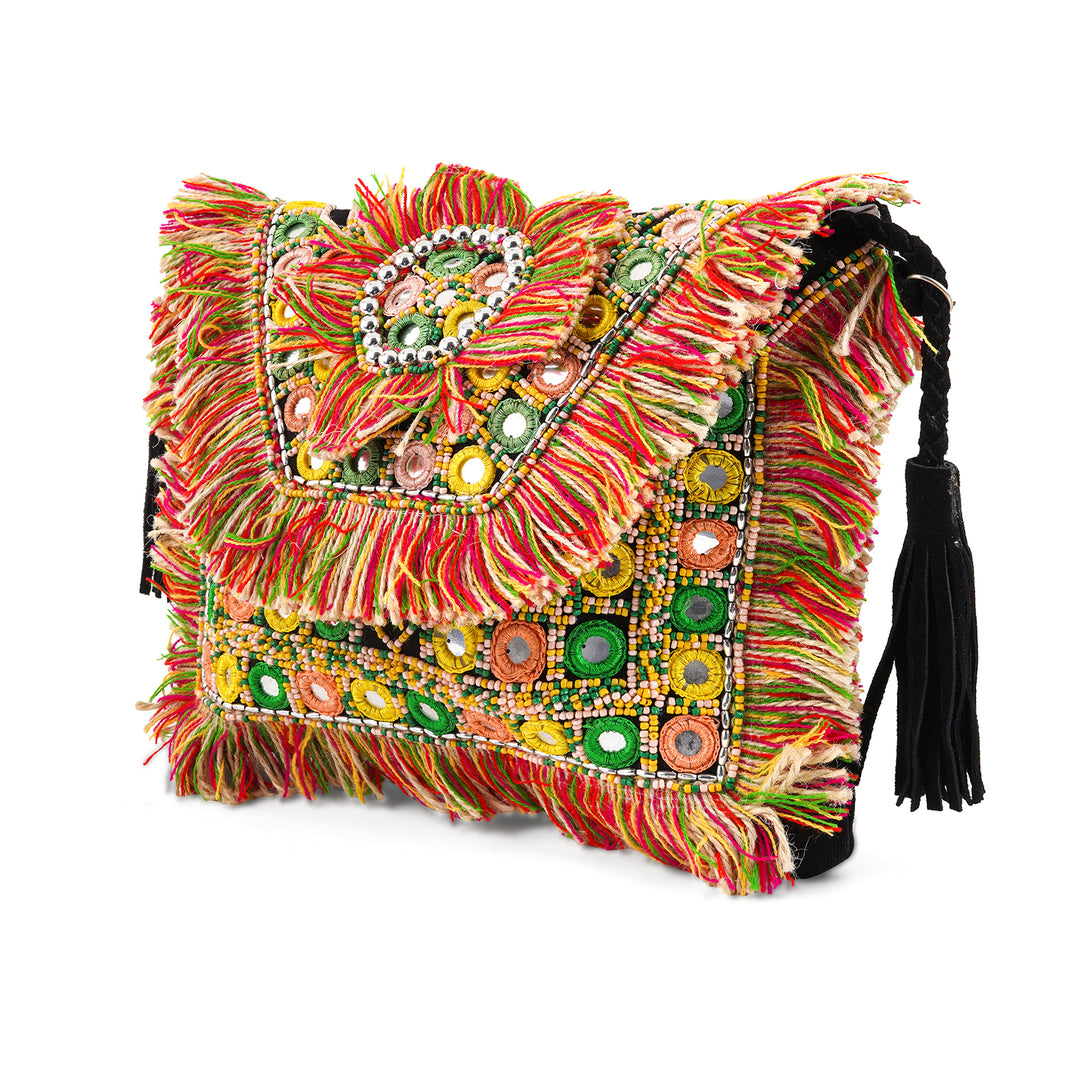 Flower Child Tassel Multicoloured Banjara Bag