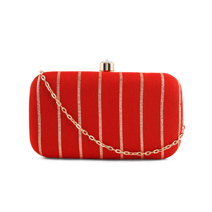 Phuljhadi Red Brocade Fabric Clutch