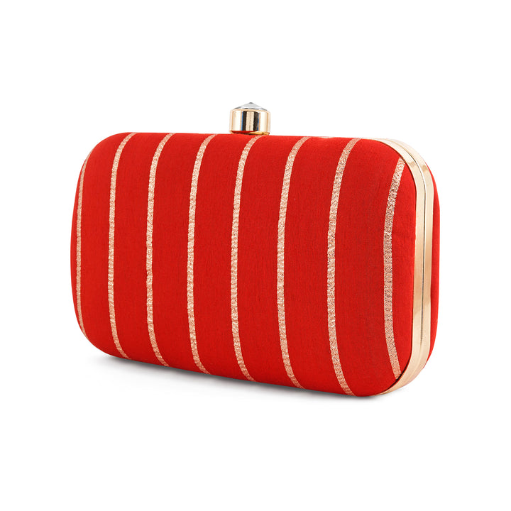 Phuljhadi Red Brocade Fabric Clutch