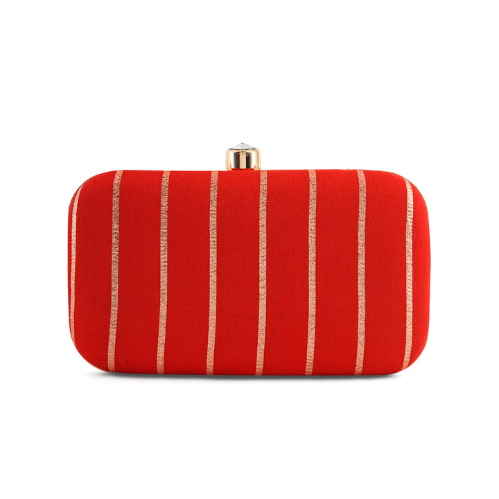 Phuljhadi Red Brocade Fabric Clutch
