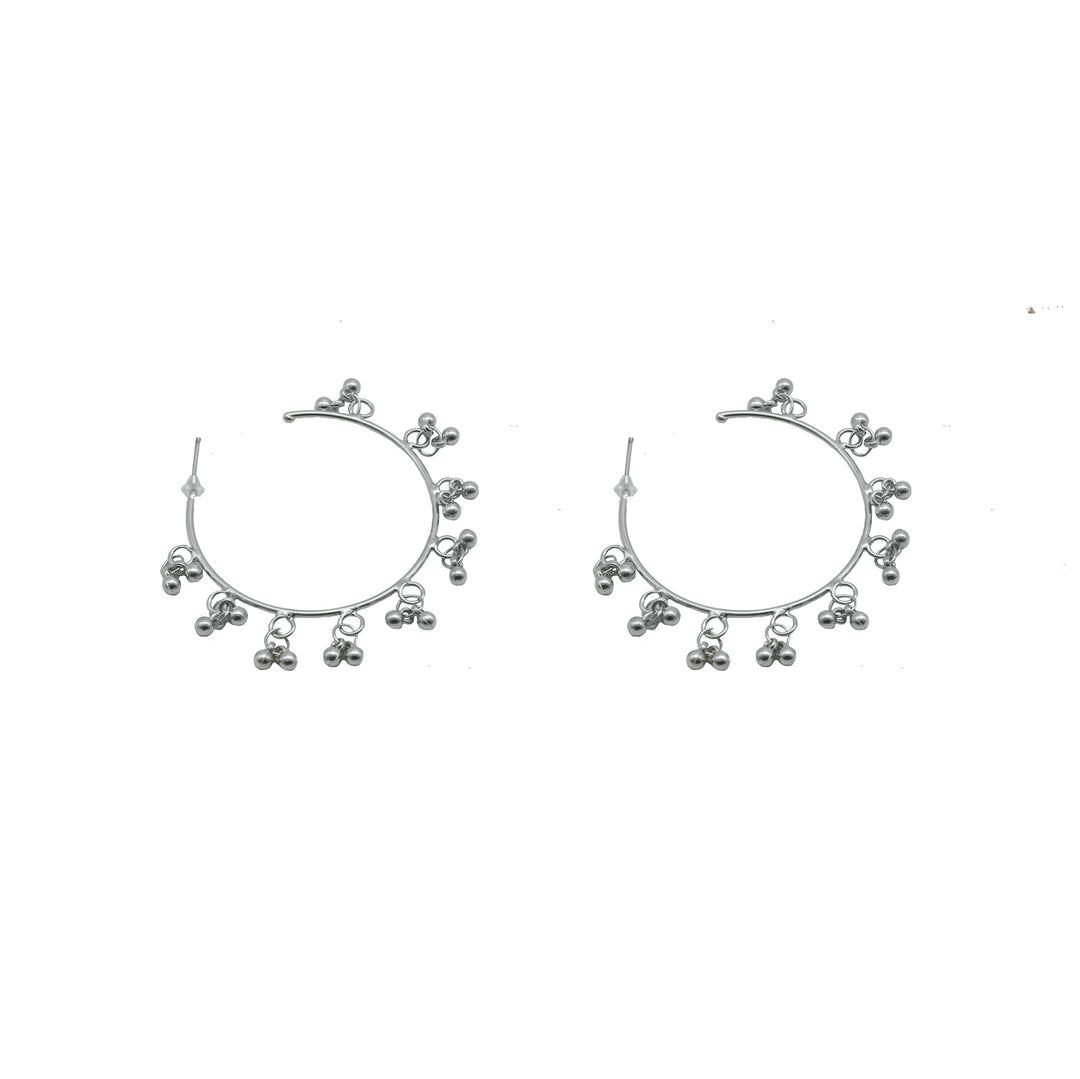 Teejh Kalpana Silver Oxidized Ghungroo Earrings
