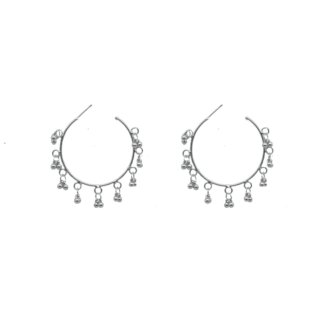 Teejh Kalpana Silver Oxidized Ghungroo Earrings