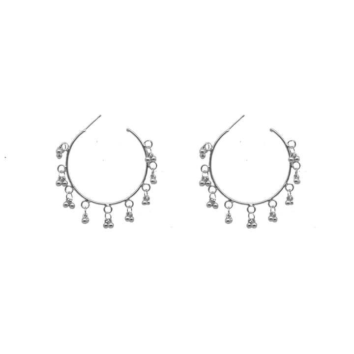 Teejh Kalpana Silver Oxidized Ghungroo Earrings